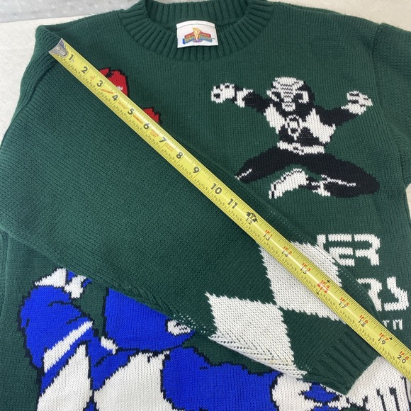 Vintage Mighty Morphing Power Rangers Sweater Made in USA Sz Youth L - Picture 11 of 12